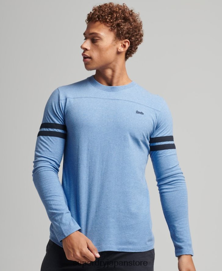オーガニックコットンのヴィンテージロゴクォーターバックトップ 男性 Superdry 衣類 青 2J62PZ1567