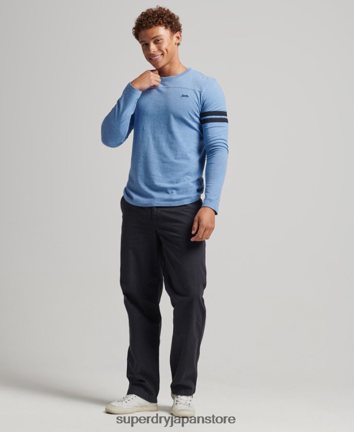 オーガニックコットンのヴィンテージロゴクォーターバックトップ 男性 Superdry 衣類 青 2J62PZ1567