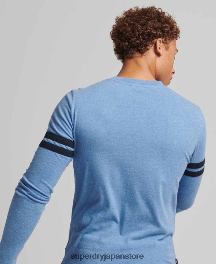オーガニックコットンのヴィンテージロゴクォーターバックトップ 男性 Superdry 衣類 青 2J62PZ1567