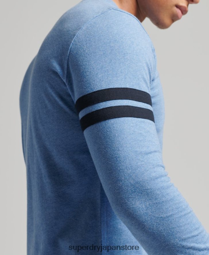 オーガニックコットンのヴィンテージロゴクォーターバックトップ 男性 Superdry 衣類 青 2J62PZ1567
