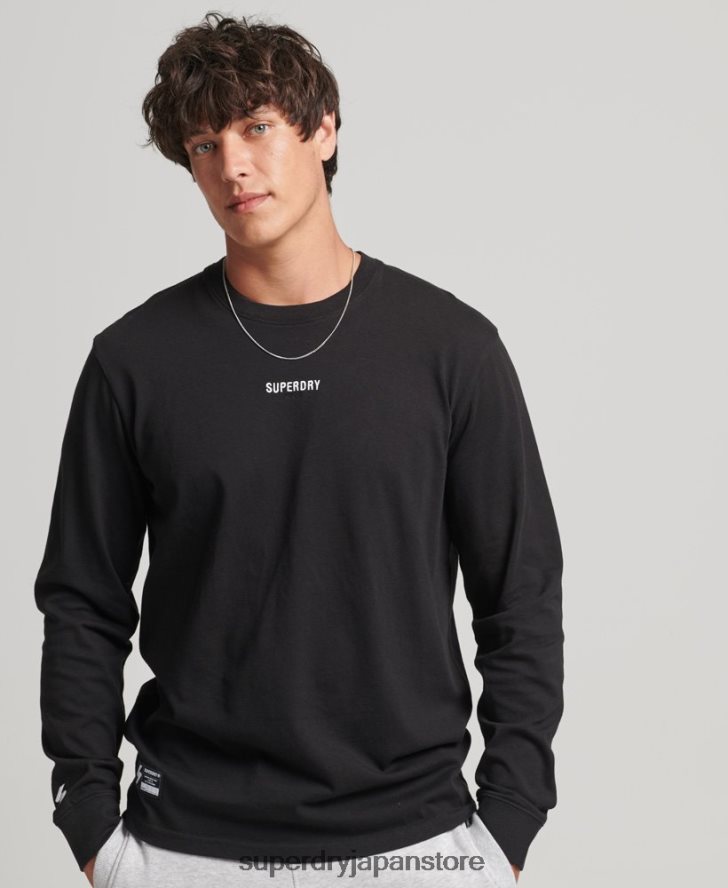 長袖マイクロロゴトップ 男性 Superdry 衣類 黒 2J62PZ1568