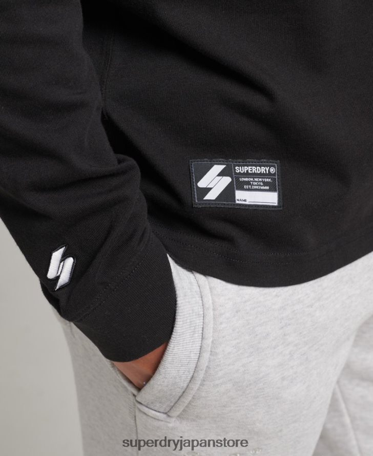 長袖マイクロロゴトップ 男性 Superdry 衣類 黒 2J62PZ1568