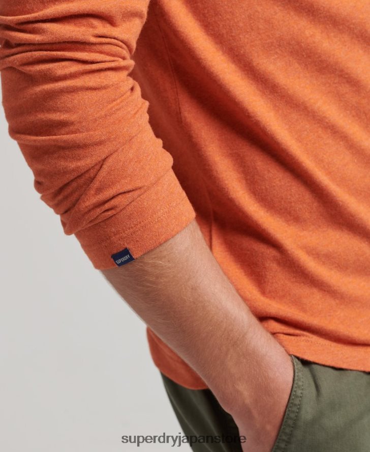 オーガニックコットンのヴィンテージロゴ刺繍トップス 男性 Superdry 衣類 オレンジ 2J62PZ1571