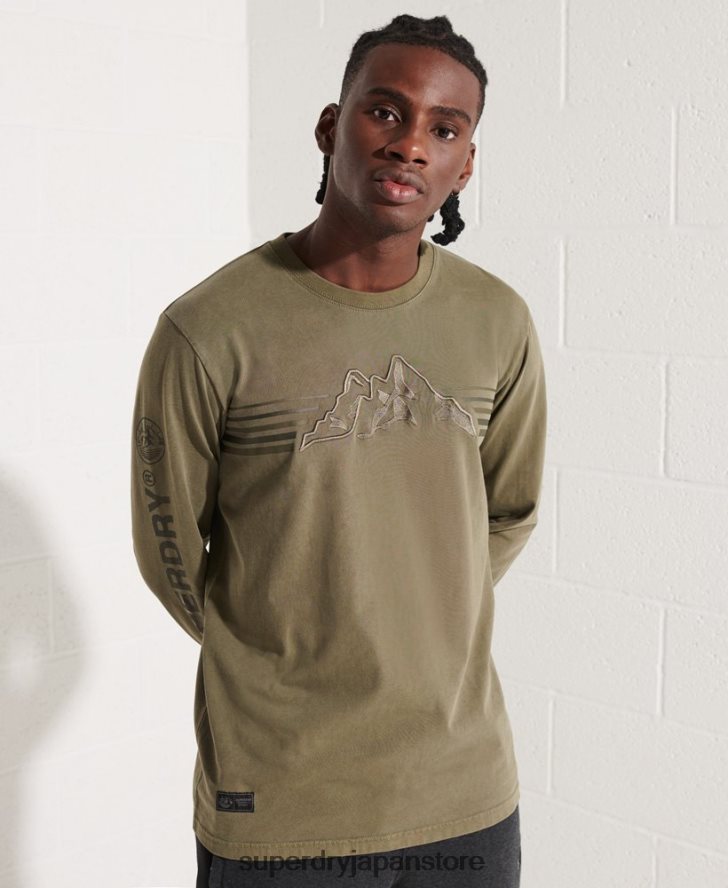エクスペディショングラフィック ロングスリーブトップ 男性 Superdry 衣類 緑 2J62PZ1576