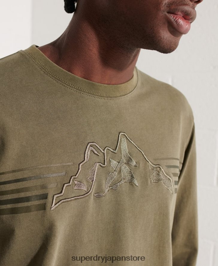 エクスペディショングラフィック ロングスリーブトップ 男性 Superdry 衣類 緑 2J62PZ1576