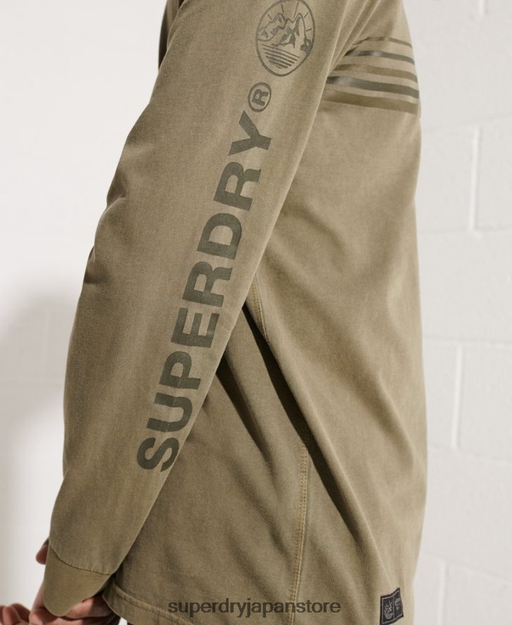エクスペディショングラフィック ロングスリーブトップ 男性 Superdry 衣類 緑 2J62PZ1576