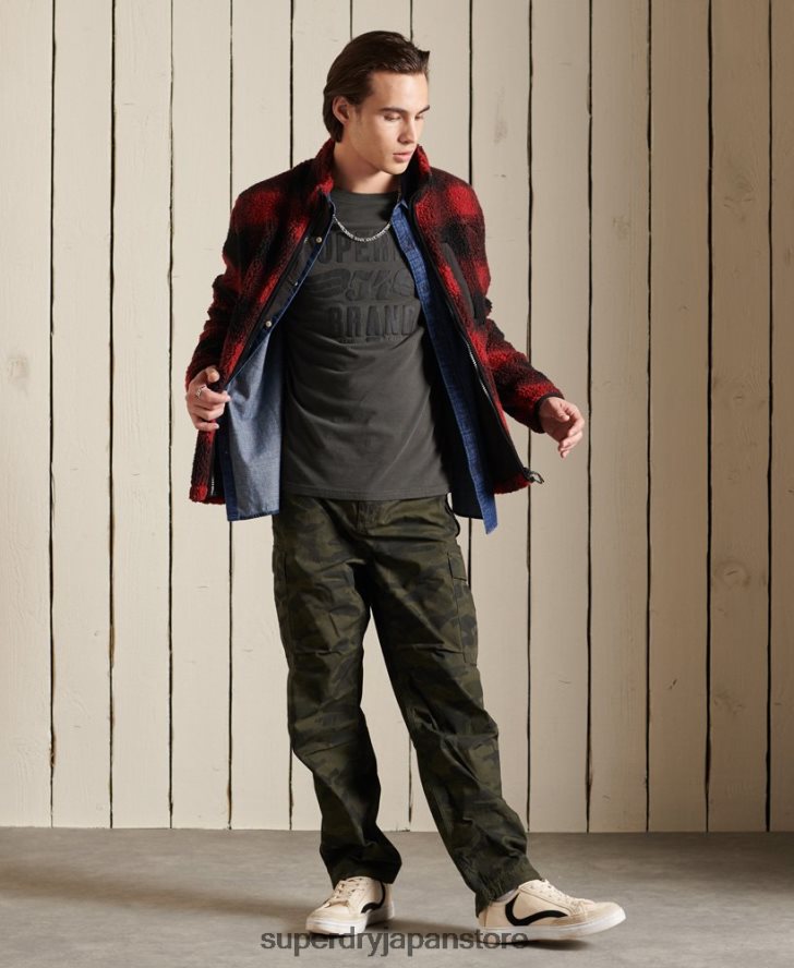 ブラックアウト長袖トップ 男性 Superdry 衣類 濃い灰色 2J62PZ1579