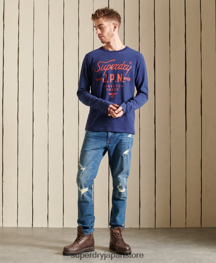 スクリプトスタイルのワークウェアトップ 男性 Superdry 衣類 青 2J62PZ1580