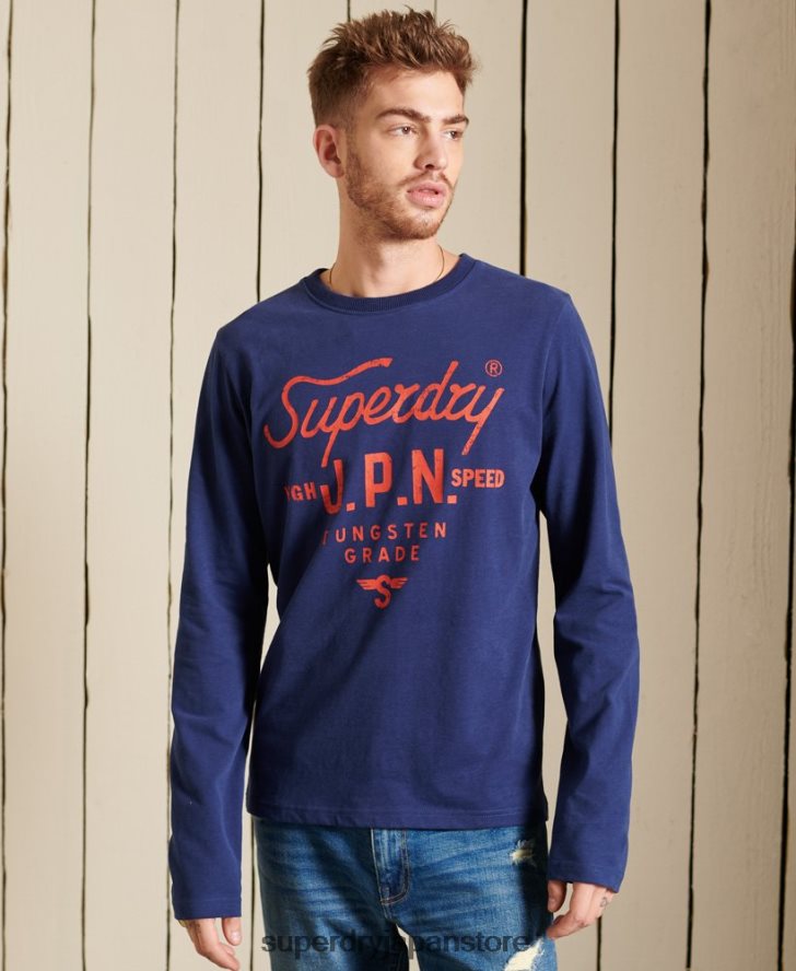 スクリプトスタイルのワークウェアトップ 男性 Superdry 衣類 青 2J62PZ1580