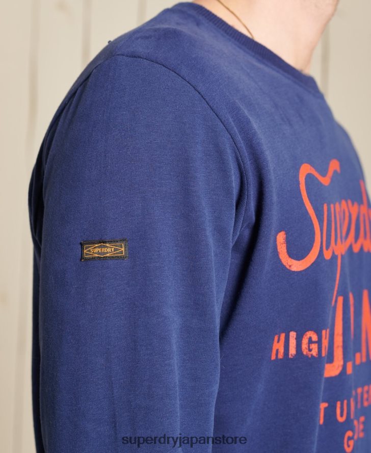 スクリプトスタイルのワークウェアトップ 男性 Superdry 衣類 青 2J62PZ1580