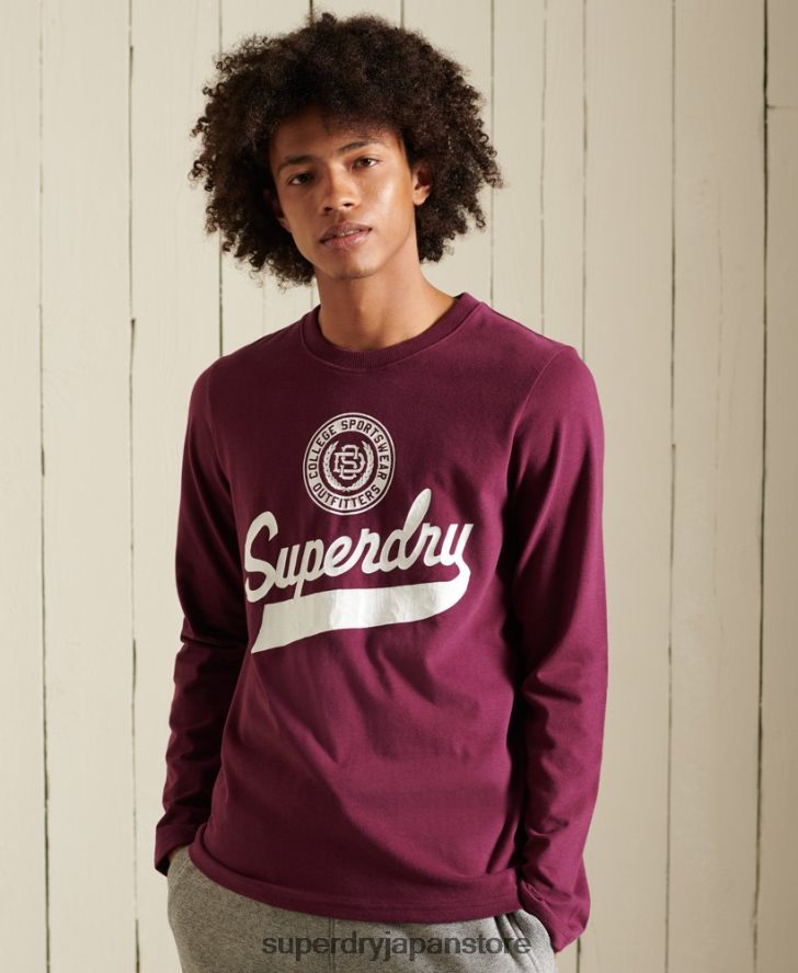 スクリプトスタイルの長袖トップ 男性 Superdry 衣類 紫 2J62PZ1585