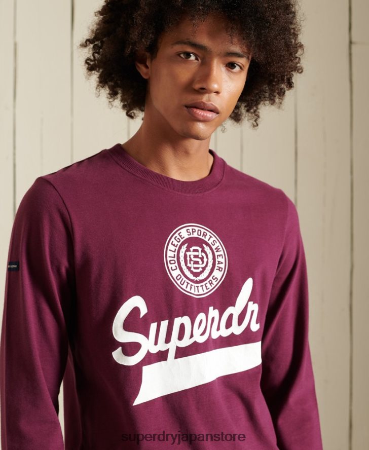 スクリプトスタイルの長袖トップ 男性 Superdry 衣類 紫 2J62PZ1585