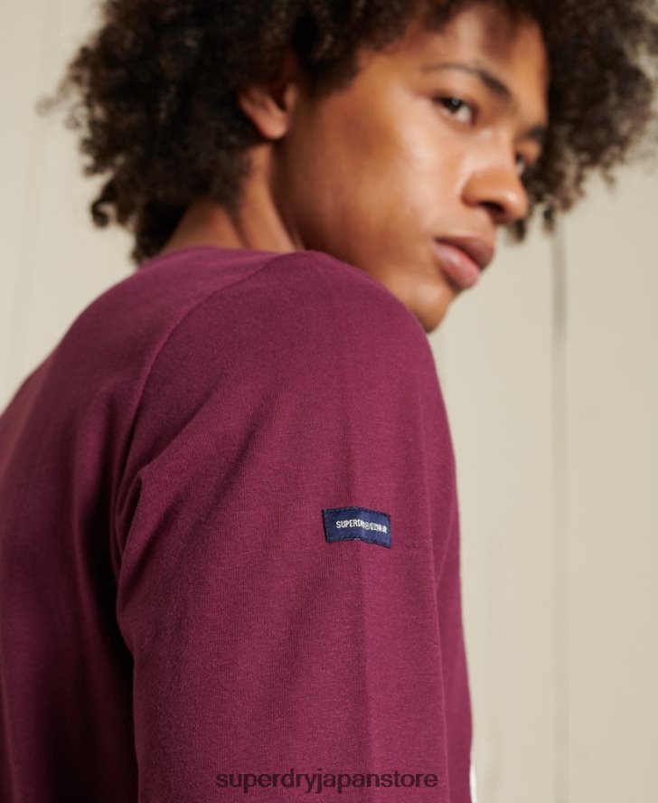 スクリプトスタイルの長袖トップ 男性 Superdry 衣類 紫 2J62PZ1585