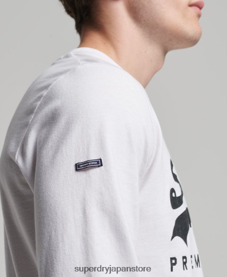 ヴィンテージロゴ ヘリテージ ロングスリーブ トップ 男性 Superdry 衣類 白 2J62PZ1590