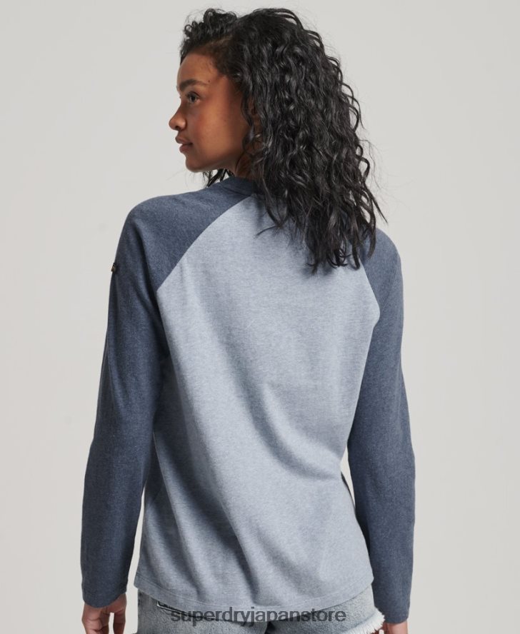 ヴィンテージロゴ ラグラン長袖トップ 女性 Superdry 衣類 青 2J62PZ2266