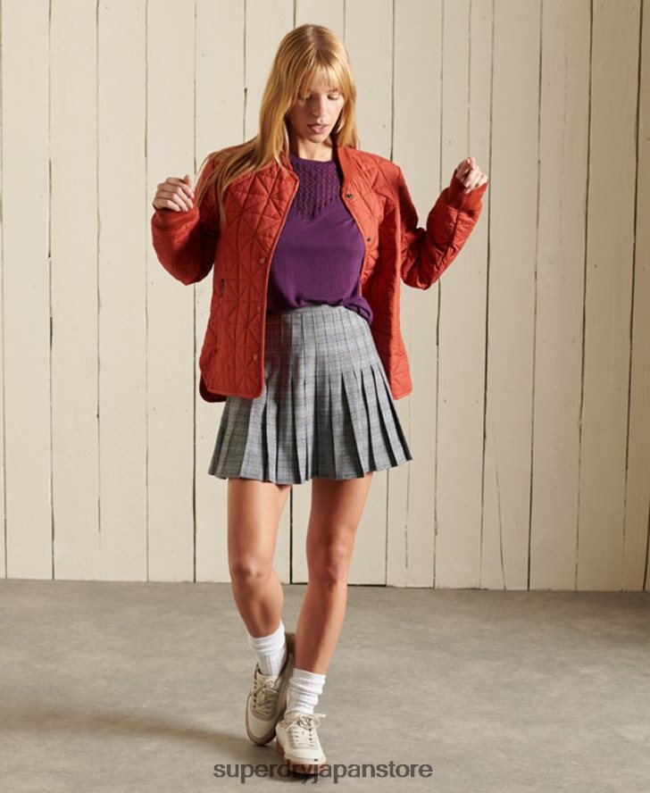 シェブロン半袖レースジャージートップ 女性 Superdry 衣類 紫 2J62PZ2746