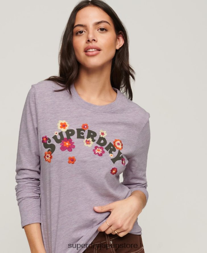 ヴィンテージノスタルジア長袖トップ 女性 Superdry 衣類 紫 2J62PZ2885