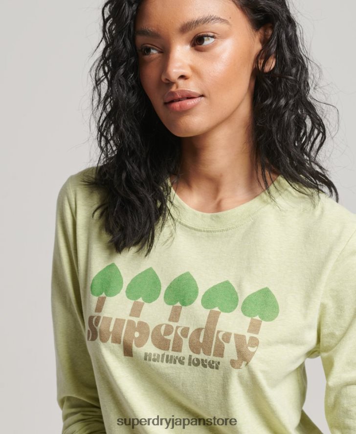ヴィンテージノスタルジア長袖トップ 女性 Superdry 衣類 緑 2J62PZ2987