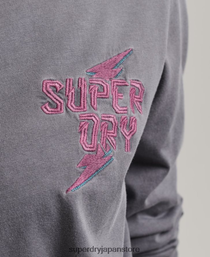 インディーマーク長袖トップ 女性 Superdry 衣類 濃い灰色 2J62PZ3027