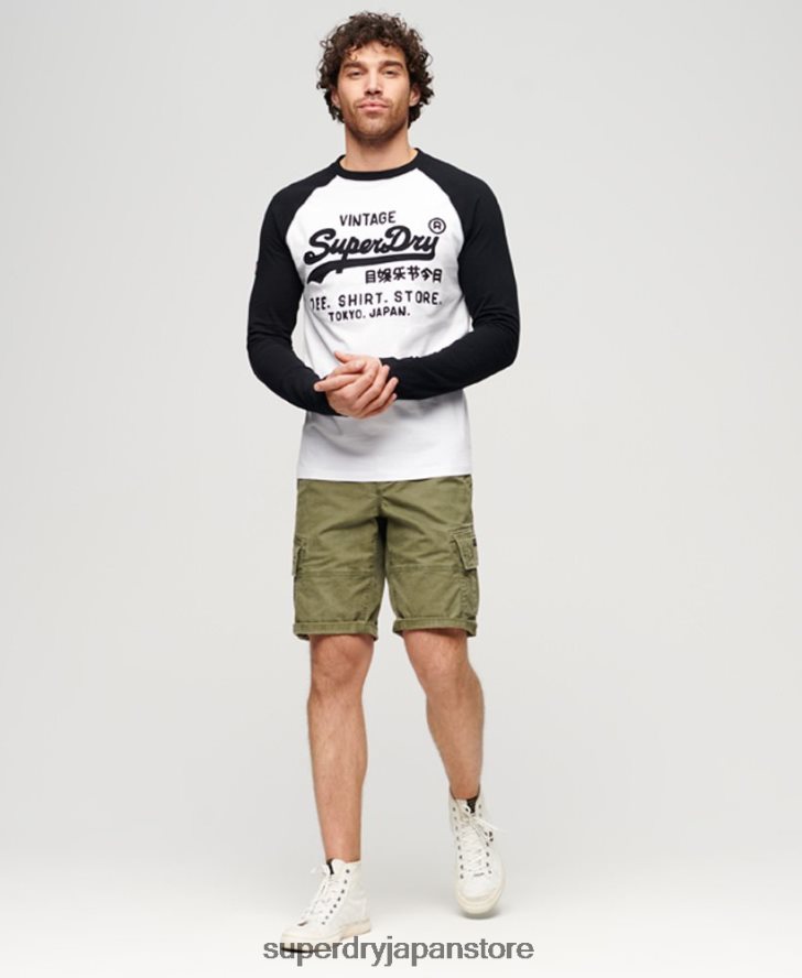 ヴィンテージロゴストアラグラン長袖トップ 男性 Superdry 衣類 白 2J62PZ42