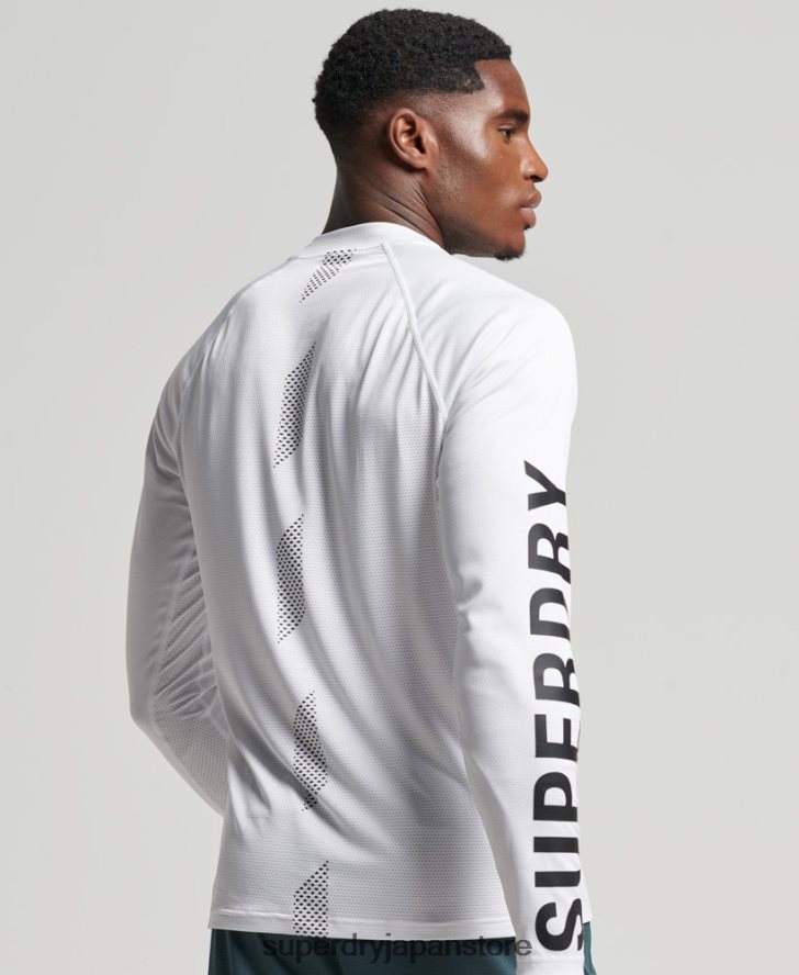 トレインモックネックトップ 男性 Superdry 衣類 白 2J62PZ5361