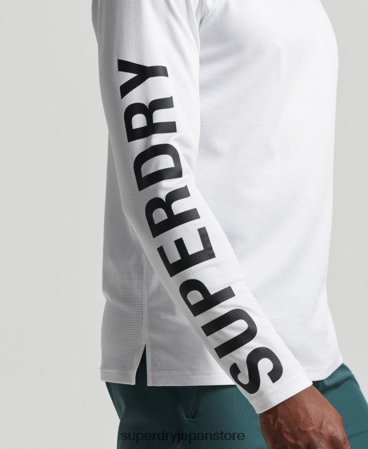 トレインモックネックトップ 男性 Superdry 衣類 白 2J62PZ5361