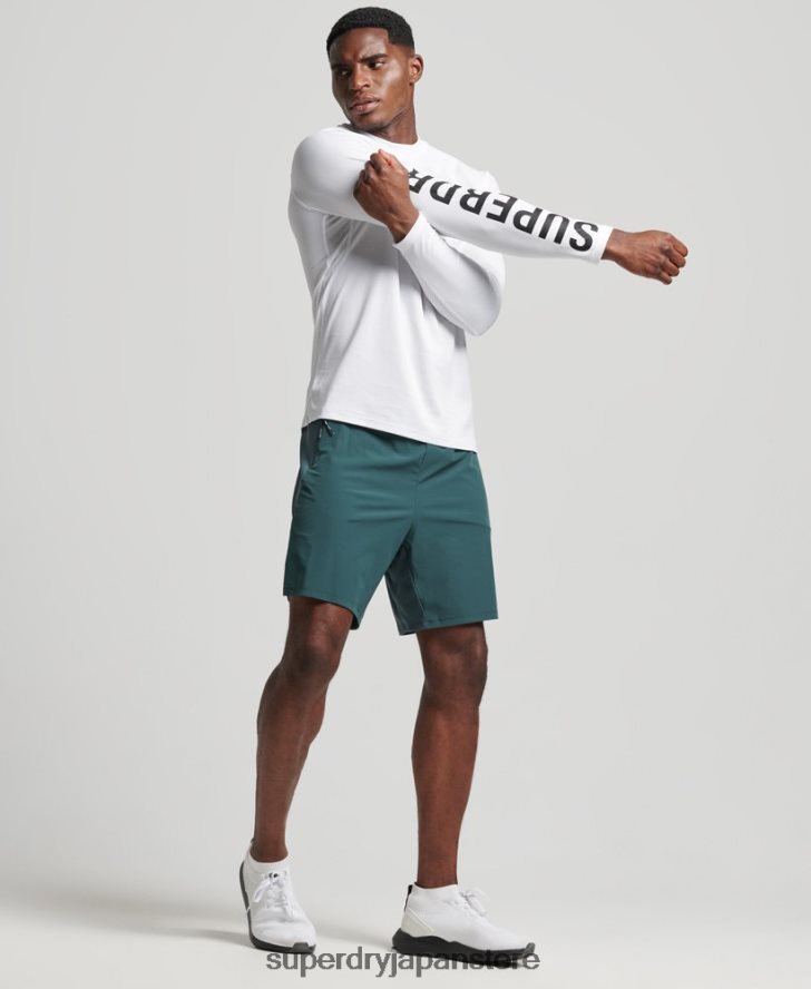 トレインモックネックトップ 男性 Superdry 衣類 白 2J62PZ5361