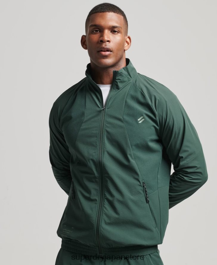 ストレッチウーブントラックトップ 男性 Superdry 衣類 緑 2J62PZ5367