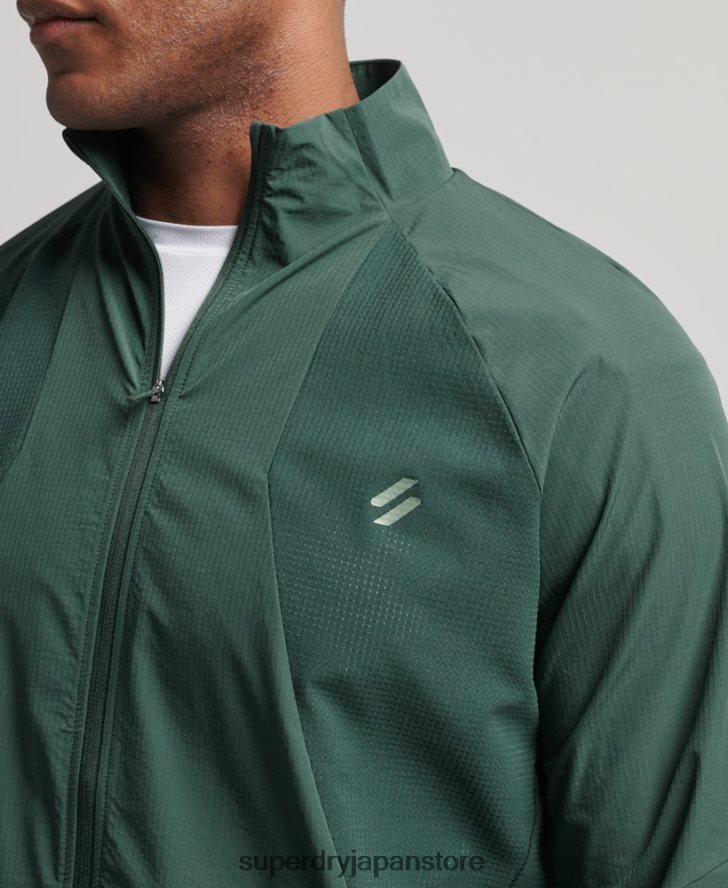 ストレッチウーブントラックトップ 男性 Superdry 衣類 緑 2J62PZ5367