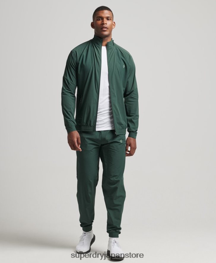 ストレッチウーブントラックトップ 男性 Superdry 衣類 緑 2J62PZ5367