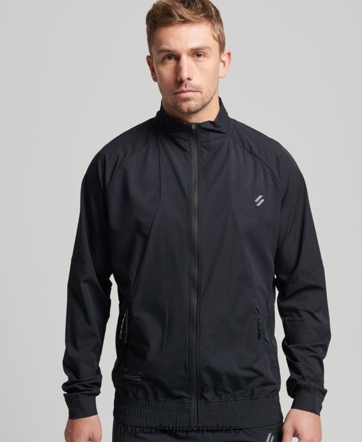 ストレッチウーブントラックトップ 男性 Superdry 衣類 黒 2J62PZ5369