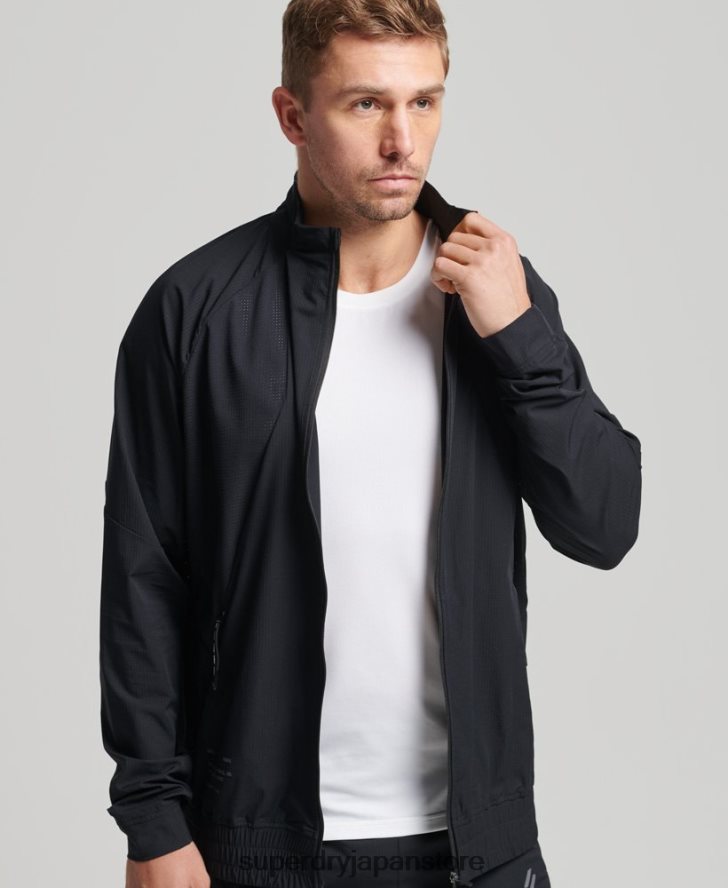 ストレッチウーブントラックトップ 男性 Superdry 衣類 黒 2J62PZ5369