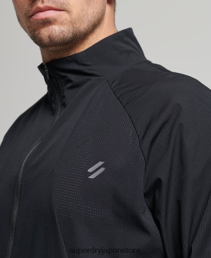 ストレッチウーブントラックトップ 男性 Superdry 衣類 黒 2J62PZ5369