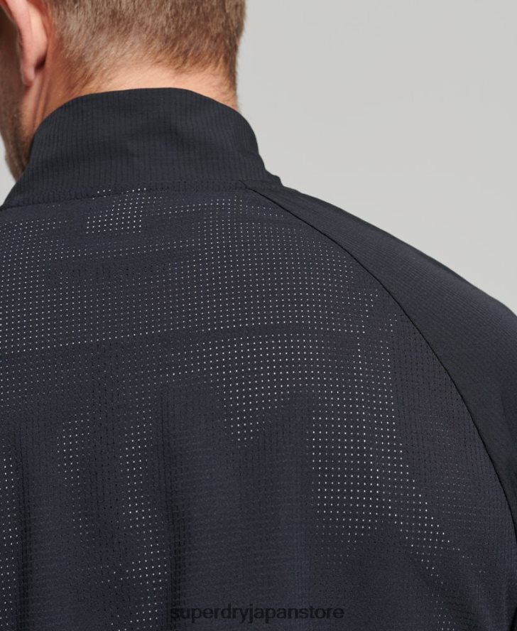 ストレッチウーブントラックトップ 男性 Superdry 衣類 黒 2J62PZ5369