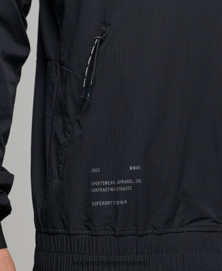 ストレッチウーブントラックトップ 男性 Superdry 衣類 黒 2J62PZ5369