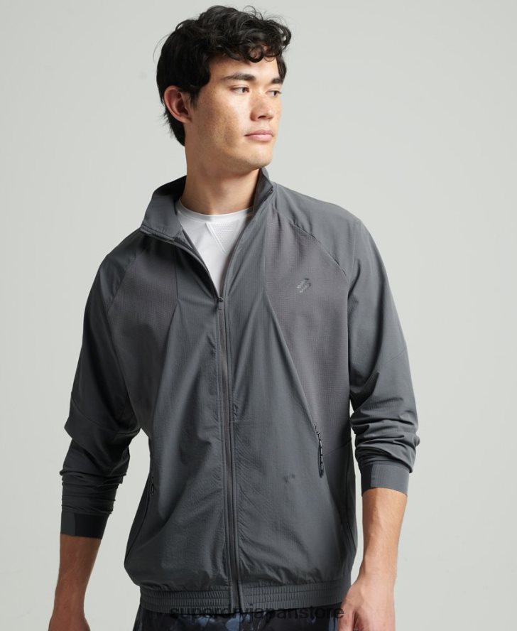 ストレッチウーブントラックトップ 男性 Superdry 衣類 濃い灰色 2J62PZ5371