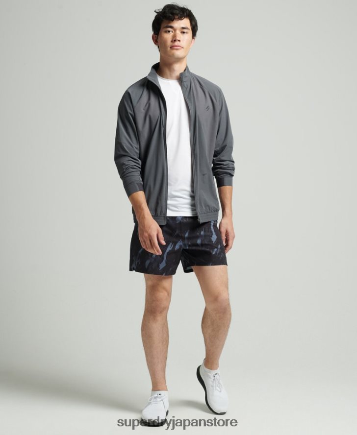 ストレッチウーブントラックトップ 男性 Superdry 衣類 濃い灰色 2J62PZ5371