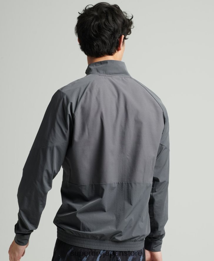 ストレッチウーブントラックトップ 男性 Superdry 衣類 濃い灰色 2J62PZ5371