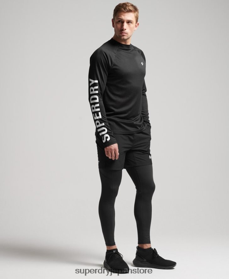 トレインモックネックトップ 男性 Superdry 衣類 黒 2J62PZ5374