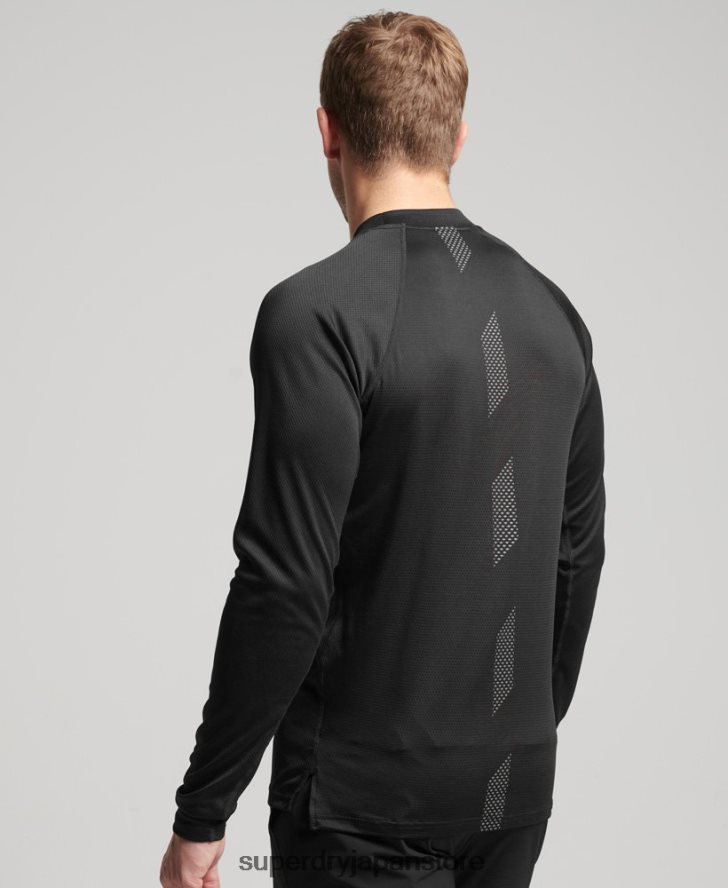トレインモックネックトップ 男性 Superdry 衣類 黒 2J62PZ5374
