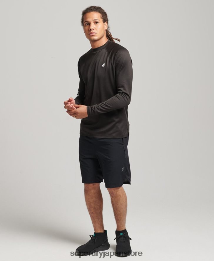 トレインモックネックロゴトップ 男性 Superdry 衣類 黒 2J62PZ5378