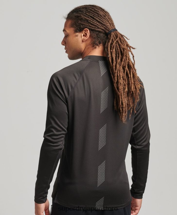 トレインモックネックロゴトップ 男性 Superdry 衣類 黒 2J62PZ5378