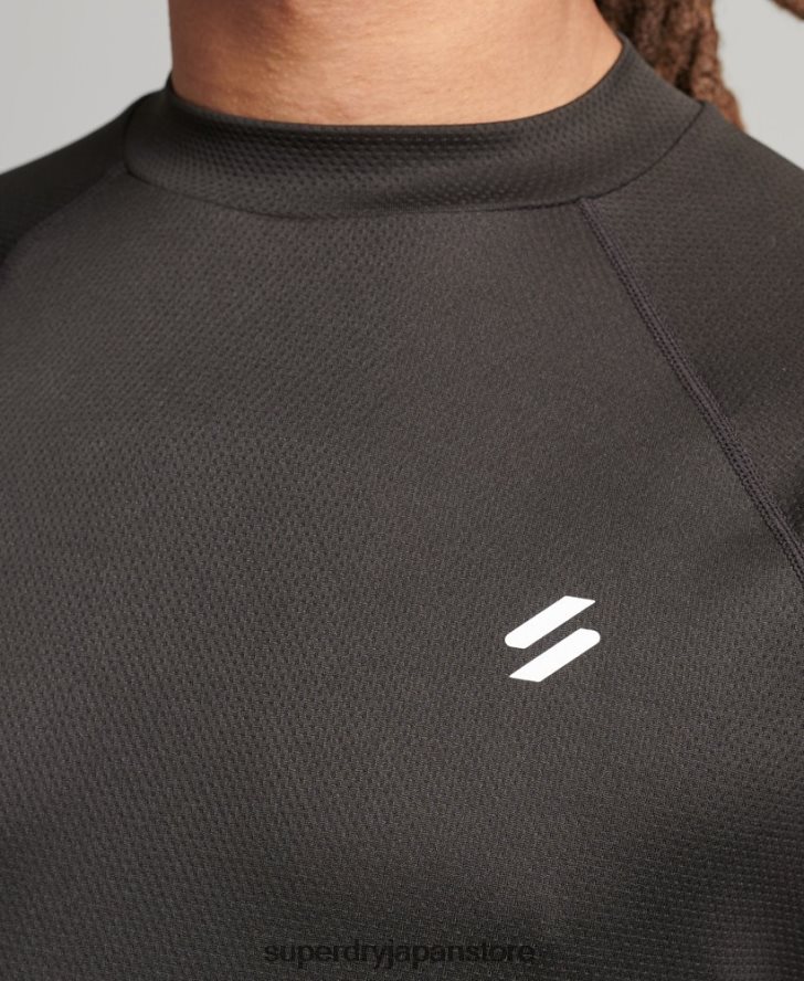 トレインモックネックロゴトップ 男性 Superdry 衣類 黒 2J62PZ5378