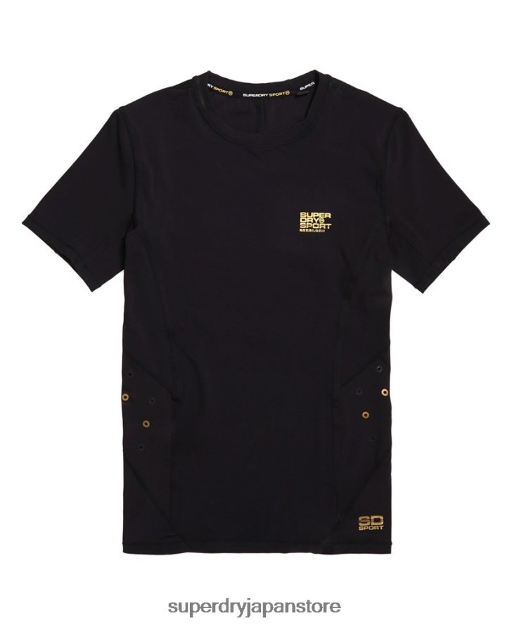 パフォーマンスコンプレッション半袖トップ 男性 Superdry 衣類 黒 2J62PZ5380