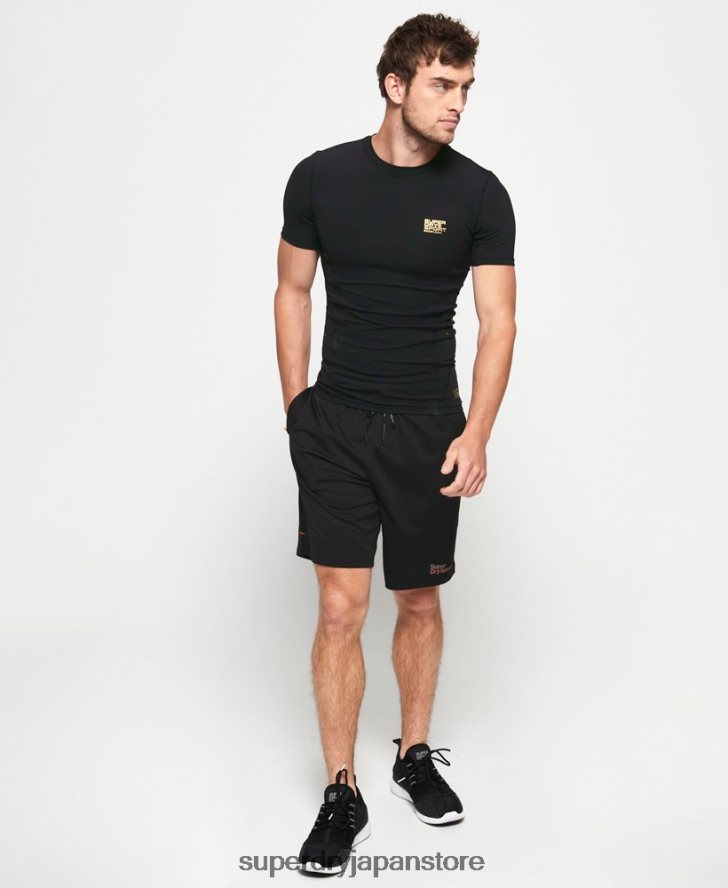 パフォーマンスコンプレッション半袖トップ 男性 Superdry 衣類 黒 2J62PZ5380