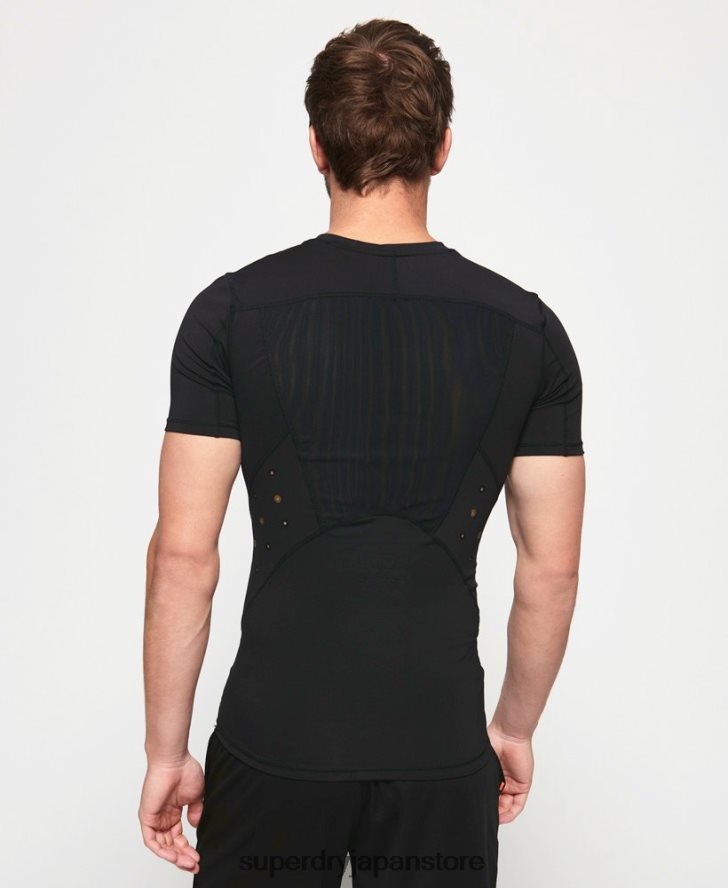 パフォーマンスコンプレッション半袖トップ 男性 Superdry 衣類 黒 2J62PZ5380