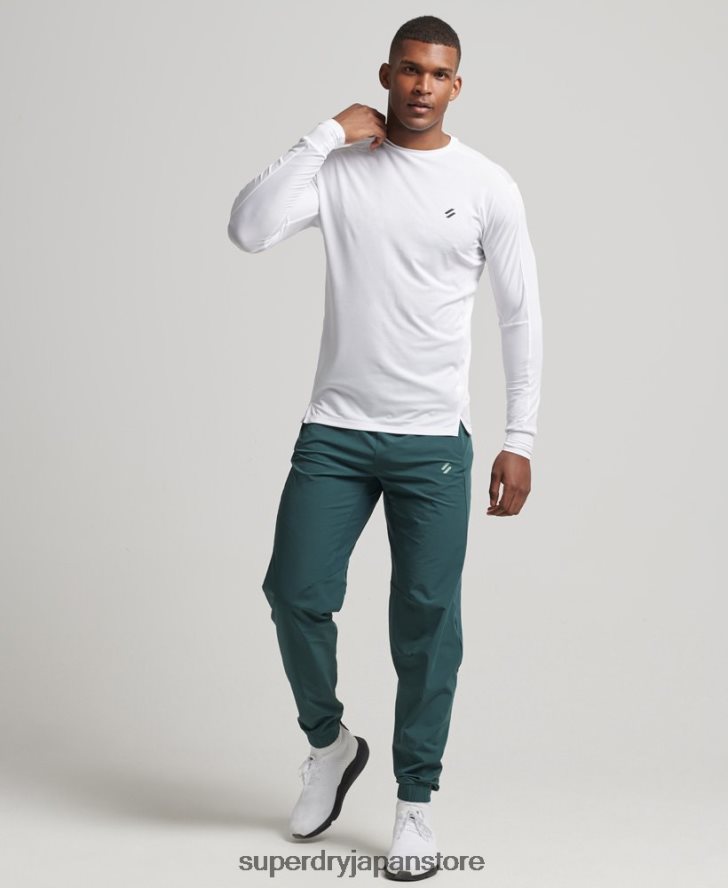 ランニング長袖トップ 男性 Superdry 衣類 白 2J62PZ5388