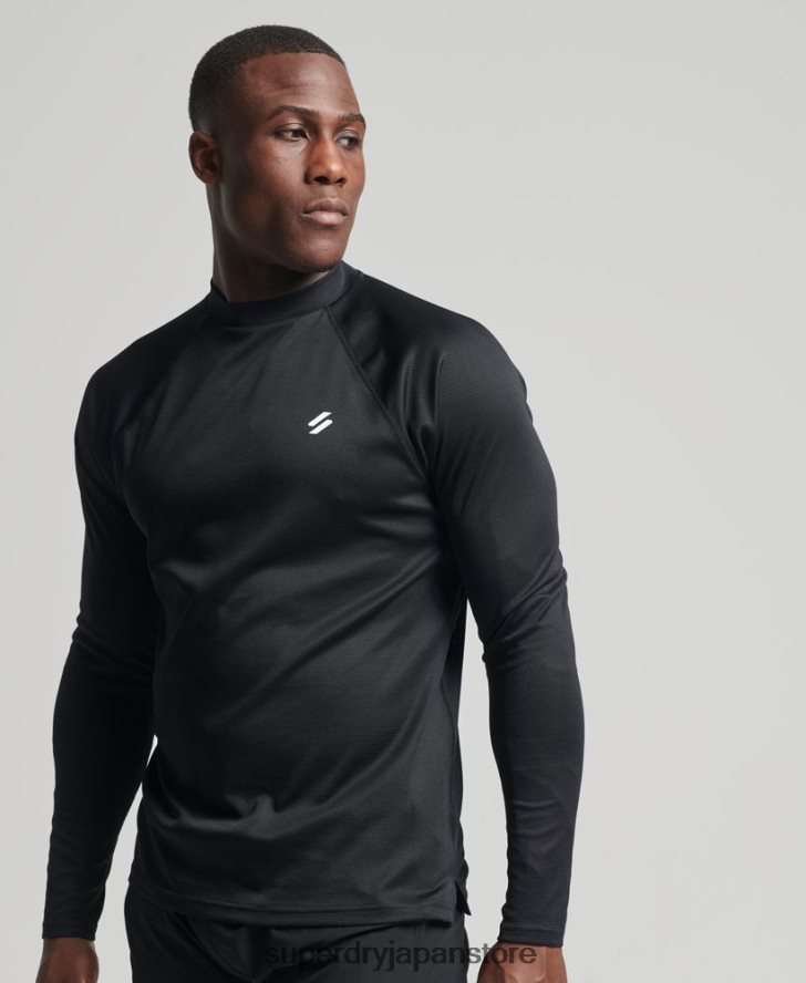 トレインモックネックトップ 男性 Superdry 衣類 黒 2J62PZ5392