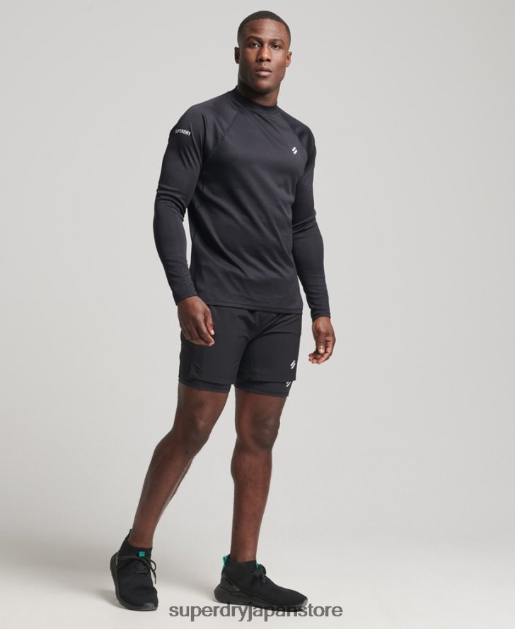 トレインモックネックトップ 男性 Superdry 衣類 黒 2J62PZ5392