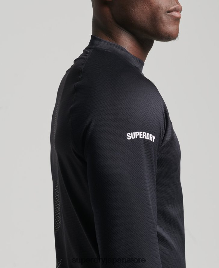 トレインモックネックトップ 男性 Superdry 衣類 黒 2J62PZ5392